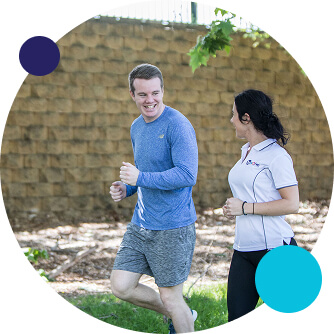 jogging-man Man jogging with healthcare worker